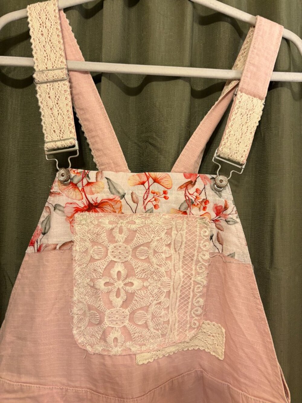 POL Pink Patchwork Overalls Size Medium - Picture 2 of 10